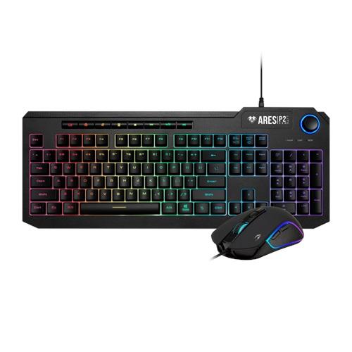 GAMDIAS ARES-P2 Lite, USB Kablolu, İngilizce, Multimedya, RGB, Gaming, Klavye Mouse Set