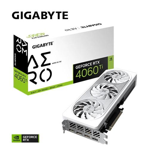 GIGABYTE GV-N406TAERO-OC-8GD, RTX4060TI AERO OC, 8Gb, GDDR6, 128BIT, 3 Fanlı, 2xHDMI, 2xDP, RGB GAMING Ekran KARTI