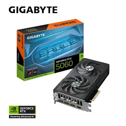 GIGABYTE GV-N5060EAGLE OC-8GD, RTX5060, EAGLE OC, 8Gb, GDDR7, 128BIT, 2 Fanlı, 1xHDMI, 3xDP, GAMING Ekran KARTI
