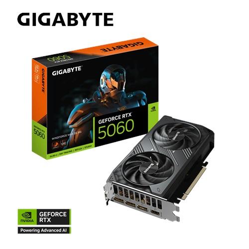 GIGABYTE GV-N5060WF2MAX OC-8GD, RTX5060, WINDFORCE MAX OC, 8Gb, GDDR7, 128BIT, 2 Fanlı, 1xHDMI, 3xDP, GAMING Ekran KARTI