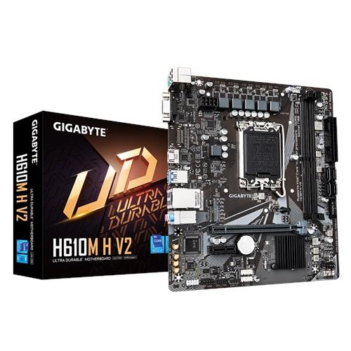 GIGABYTE H610M H V2 rev.1.0, 5600MHz, 2xDDR5, M.2, D-SUB, HDMI, 12-13.Nesil, LGA1700 Soket, Anakart