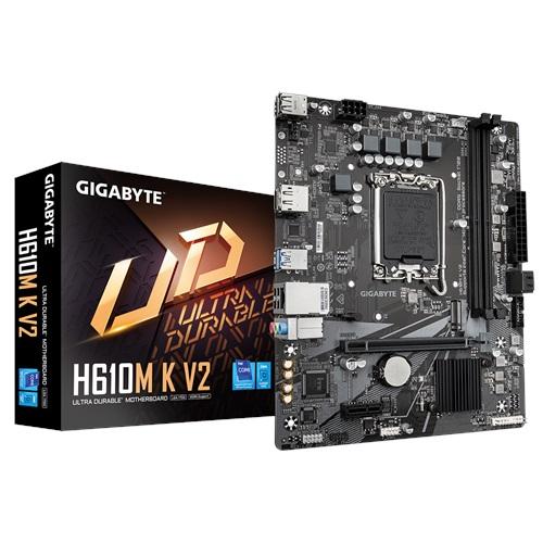 GIGABYTE H610M K V2, rev.1.0, 2xDDR5, M.2, DP, HDMI, 12-13.Nesil, LGA1700 Soket, Anakart