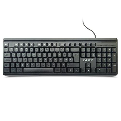 EVEREST KB-741F, USB Kablolu, Türkçe F, 2 metre Bakır Kablolu, Standart Klavye (Siyah)