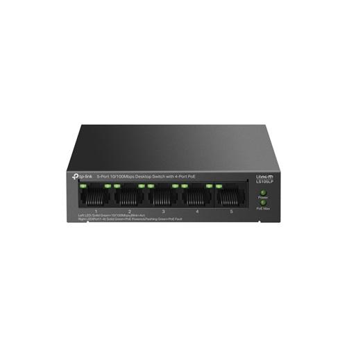 TP-LINK LS105LP, Green Tech, 5 Port, MegaBit, 4 Port POE, Metal Kasa, 41W, Yönetilemez, Masaüstü Switch