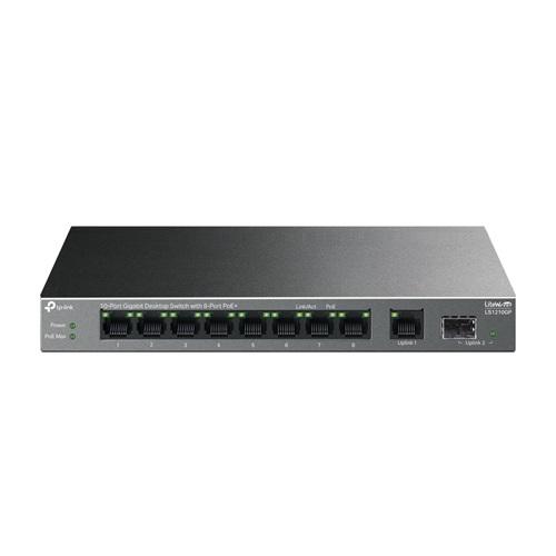 TP-LINK LS1210GP, Green Tech, 10 port Gigabit, 9 Port POE, +1 Port Gigabit SFP, 61W, Yönetilemez Masaüstü Switch