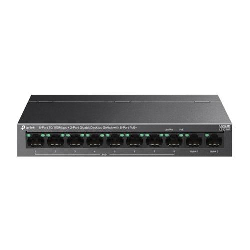 TP-LINK LS1210P, 8 Port Poe Megabit, 2 Port Gigabit, 96W, Yönetilemez Masaüstü Switch
