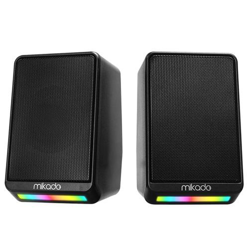 MIKADO MD-178, 6W, 1+1, Masaüstü, RGB Aydınlatma, USB, Siyah Kasa, Speaker