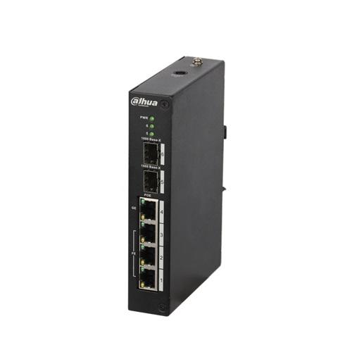 DAHUA PFS3206-4P-96, 4 Port, 3FE PoE+1GE Hi-PoE 2xSFP Endüstriyel Switch Yönetilemez, Switch