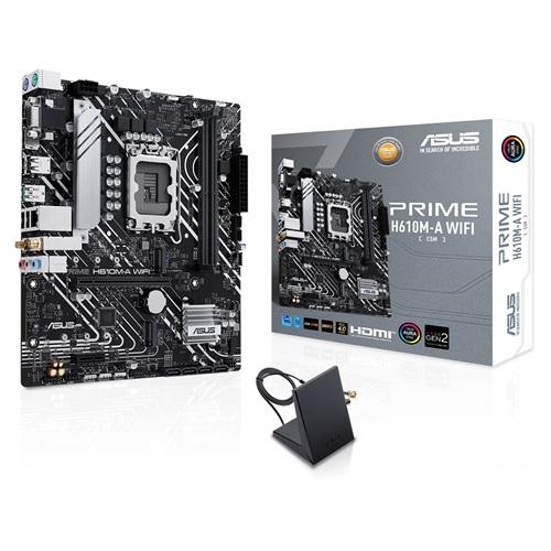 ASUS PRIME H610M-A-WIFI, 2xDDR5, M.2, D-SUB, HDMI, DP, Wi-Fi 5, Bluetooth 5.0, 12.Nesil, LGA1700 Soket, Anakart