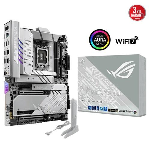 ASUS ROG MAXIMUS Z890 APEX, 9000MHz, 2xDDR5, 6x M.2, 2xThunderbolt, 4xType-C, Wi-Fi 7, Bluetooth 5.4, Intel Core Ultra CPU(Seri 2), LGA1851 Soket, Gaming Anakart