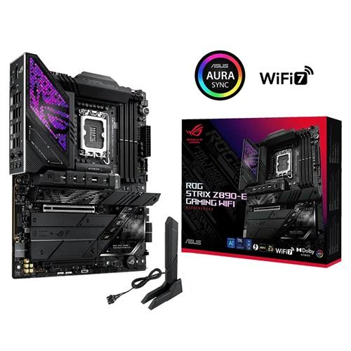 ASUS ROG STRIX Z890-E GAMING WIFI, 8800MHz, 4xDDR5, 7x M.2, HDMI, DP, 2xThunderbolt, 4xType-C, Wi-Fi 7, Bluetooth 5.4, Intel Core Ultra CPU(Seri 2), LGA1851 Soket, Gaming Anakart