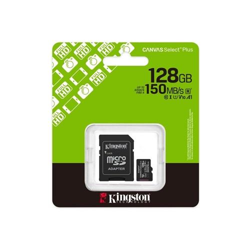 KINGSTON SDCS3/128GB, Canvas Select Plus Gen3 A1, 100Mb/s, MicroSD Kart Bellek (SD Adaptörlü)