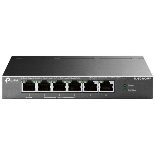 TP-LINK TL-SG1006PP 6 Port, GigaBit, Metal Kasa, 4 Port PoE, 64W, Yönetilemez, Masaüstü Switch