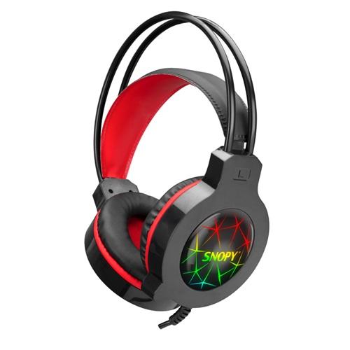 SNOPY SN-GX7, CRAZY, Kablolu, 3.5mm Jac, USB, Rainbow Aydınlatma, Gaming, Mikrofonlu, Kulaklık (Siyah)