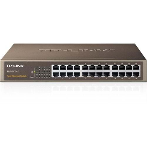 TP-LINK TL-SF1024D, 24Port, MegaBit, Metal Kasa, Yönetilemez, Rackmount Switch