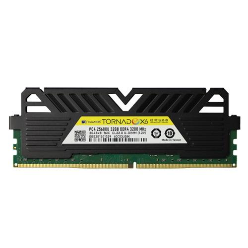 TwinMOS TMMDD432GB3200DKBX6, 32GB, DDR4, 3200MHz, 1.2V, TornadoX6, Desktop Ram (Soğutuculu)