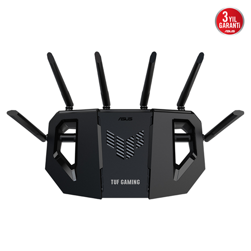 ASUS TUF-BE6500, BE6500, 3 Port, 6500Mbps, Dual Band, WİFİ 7, AiMesh, AiProtection Pro, GAMING Extendable Router