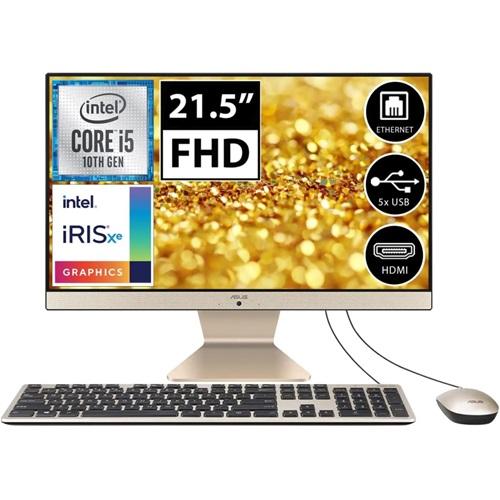 ASUS V222FAK-BA025M, i5-10210U, 21,5" FHD Ekran, 8Gb DDR4 Ram, 256Gb SSD, Wi-Fi 5, Type-A, Paylaşımlı Ekran Kartı, Free Dos, All In One PC, (Gold/Siyah)