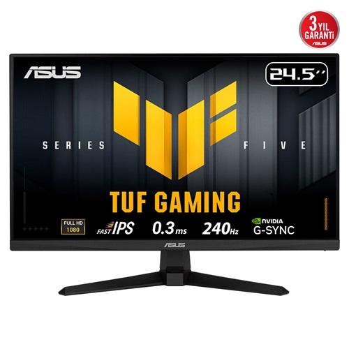 ASUS TUF GAMING VG259QM5A 24,5" 0.3ms, 240Hz, Full HD, DP, 2xHDMI, Hoparlör, Fast IPS LED, ELMB Sync Premium, GAMING Monitör